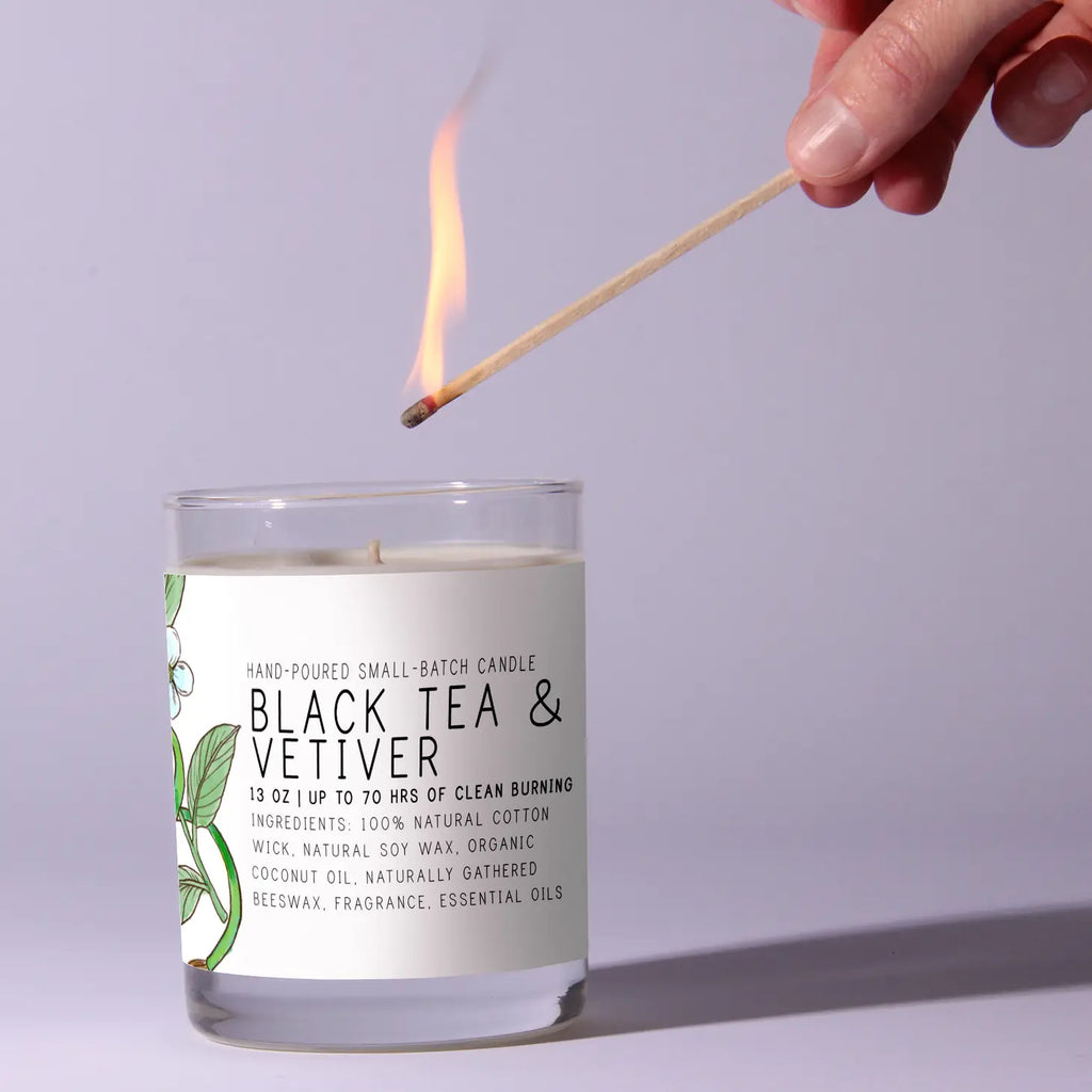 Black Tea Vet 7oz Just Bee Candle - Freshie & Zero Studio Shop