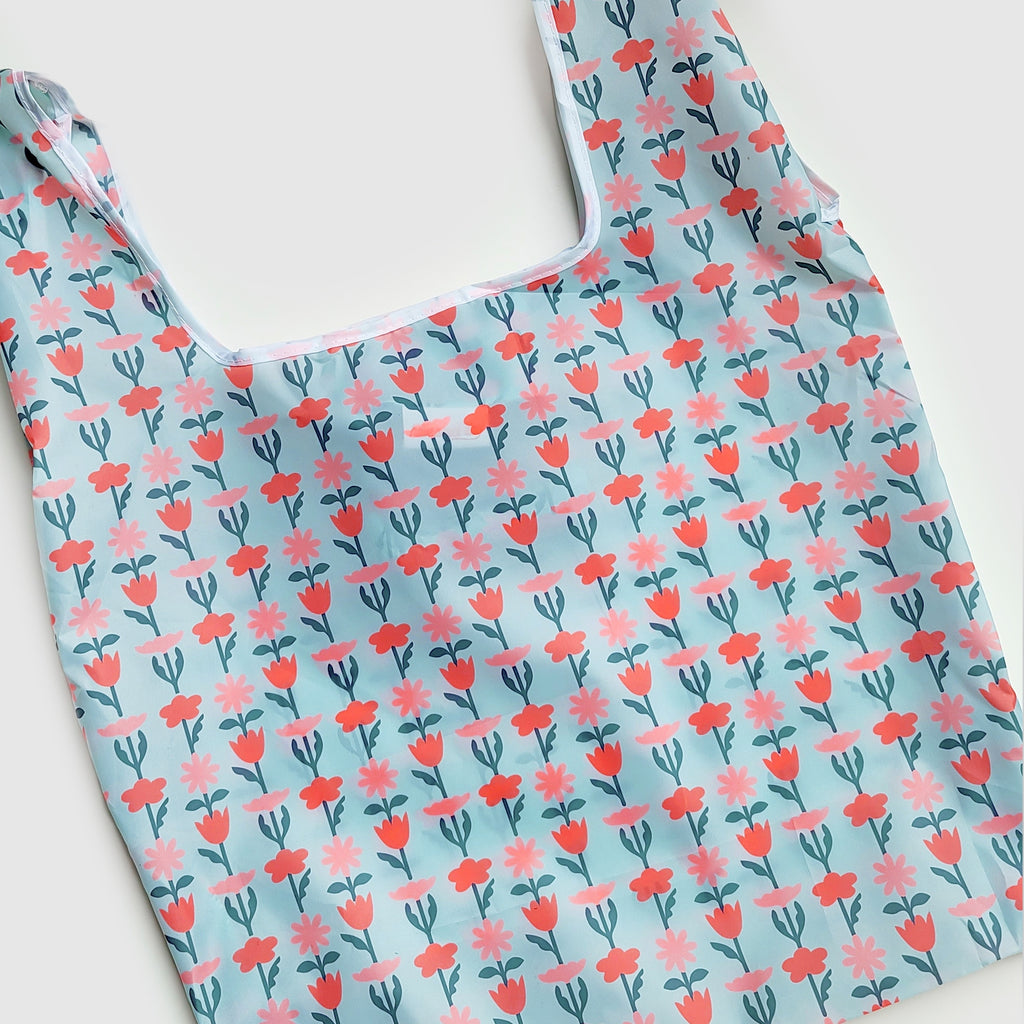 Reusable Nylon Bag: Blue Florals - Freshie & Zero