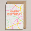 Neon Streamers Happy Birthday Card - Freshie & Zero Studio Shop