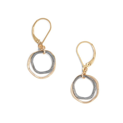 Mini antique caldera earrings by Freshie & Zero featuring small, vintage-inspired gold-toned hoop earrings with textured details.