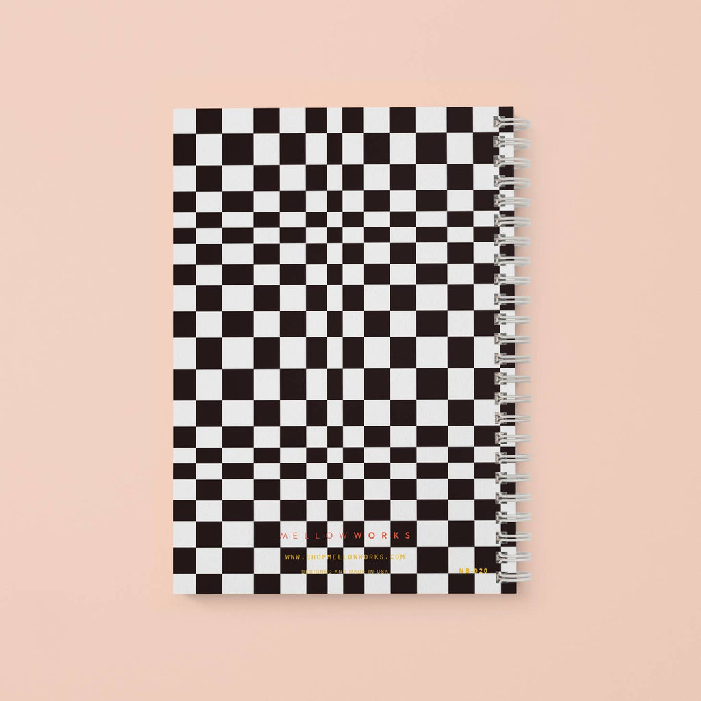 Checkerboard Spiral Notebook - Blank Pages - Freshie & Zero Studio Shop
