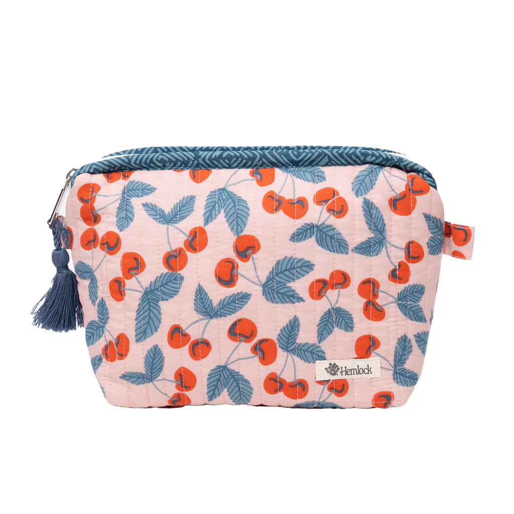 Cherry Quilted Zipper Pouch - Freshie & Zero Studio Shop