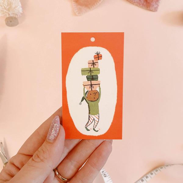 abbie renzema illustrated christmas gift tags elf and presents