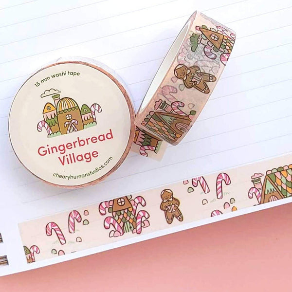 gingerbread village washi tape cute holiday