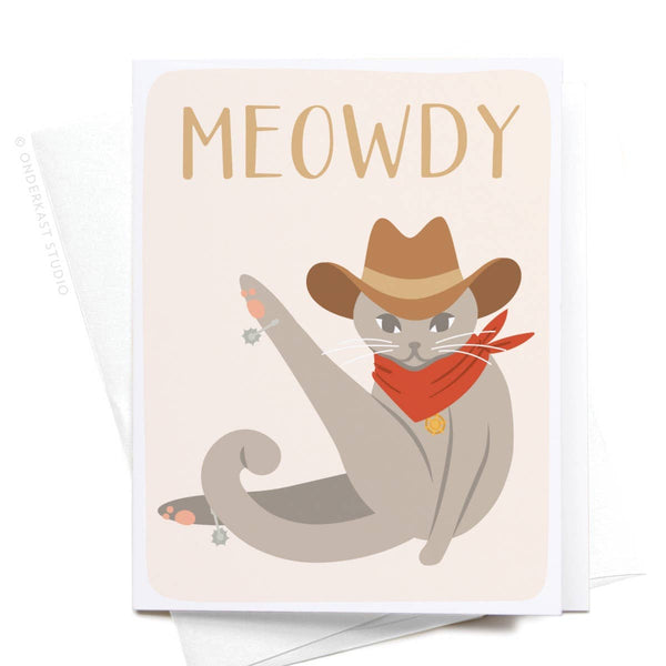 Meowdy Cat Greeting Card - Freshie & Zero Studio Shop