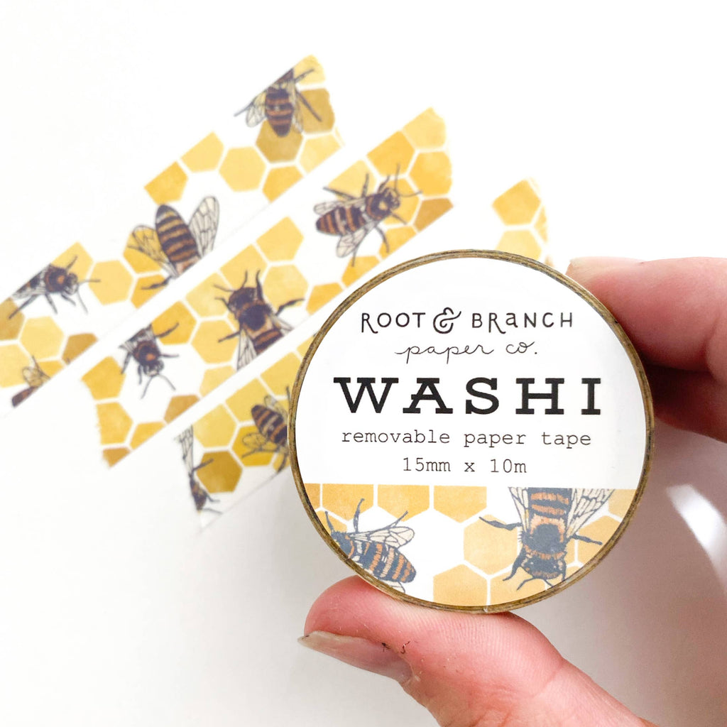 Root & Branch Washi Tape: Honeybee - Freshie & Zero Studio Shop