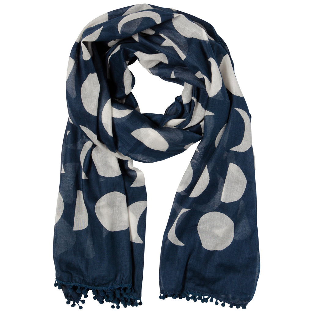Cotton Scarf - Inky Moons - Freshie & Zero