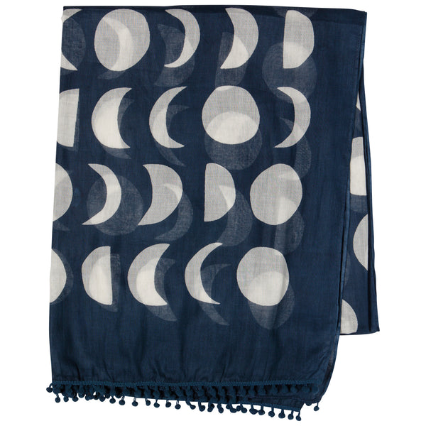 Cotton Scarf - Inky Moons - Freshie & Zero