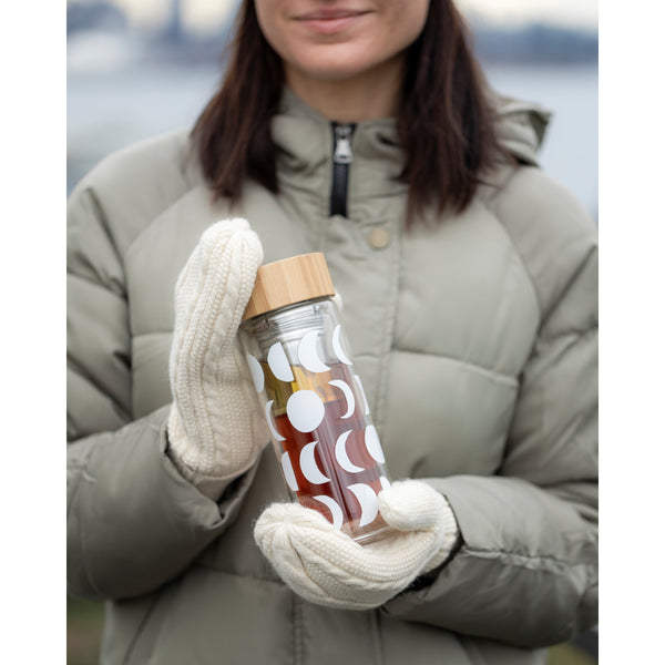 Travel Tea Infuser by Danica Studios - White Moons - Freshie & Zero Studio Shop
