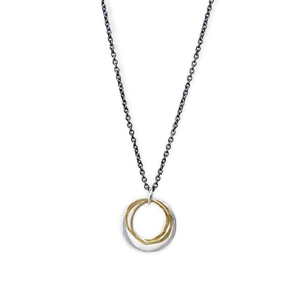 dainty mixed metal gold silver black chain Dearly Necklace - Freshie & Zero