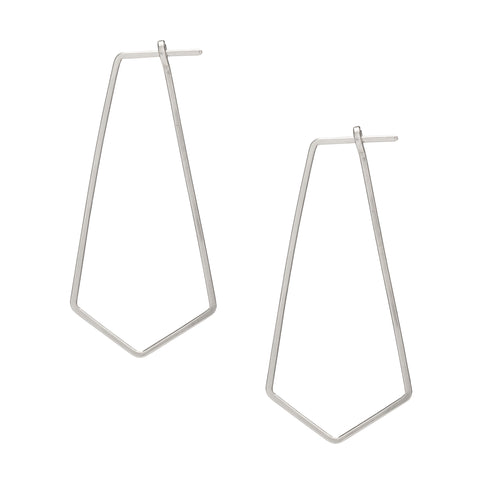 Freshie & Zero Prism Minimal Hoop Earrings, sleek gold-colored hoops with geometric design on a white background.