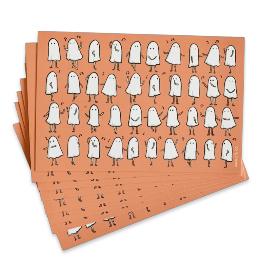 Set of 8 Postcards: Ghost Dancers - Freshie & Zero Studio Shop