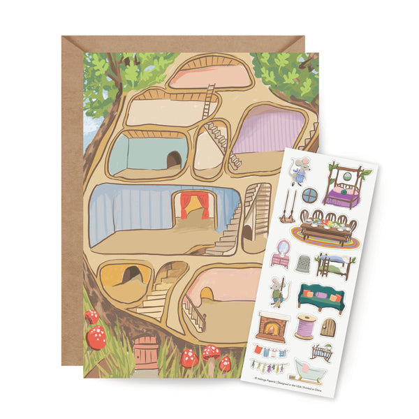 Mouse House - Sticker Scene Card - Freshie & Zero Studio Shop