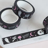 Nutmeg & Arlo Washi Tape: Black Halloween Doodles - Freshie & Zero Studio Shop