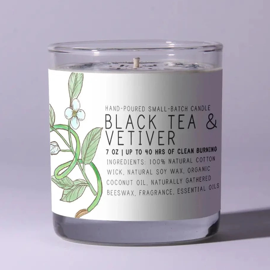 Black Tea Vet 7oz Just Bee Candle - Freshie & Zero Studio Shop