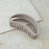 khaki light grey big hair claw bean shaped by tiepology