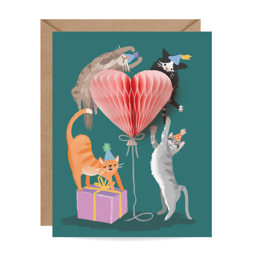 Party Kittens Pop-up - Birthday Card - Freshie & Zero Studio Shop