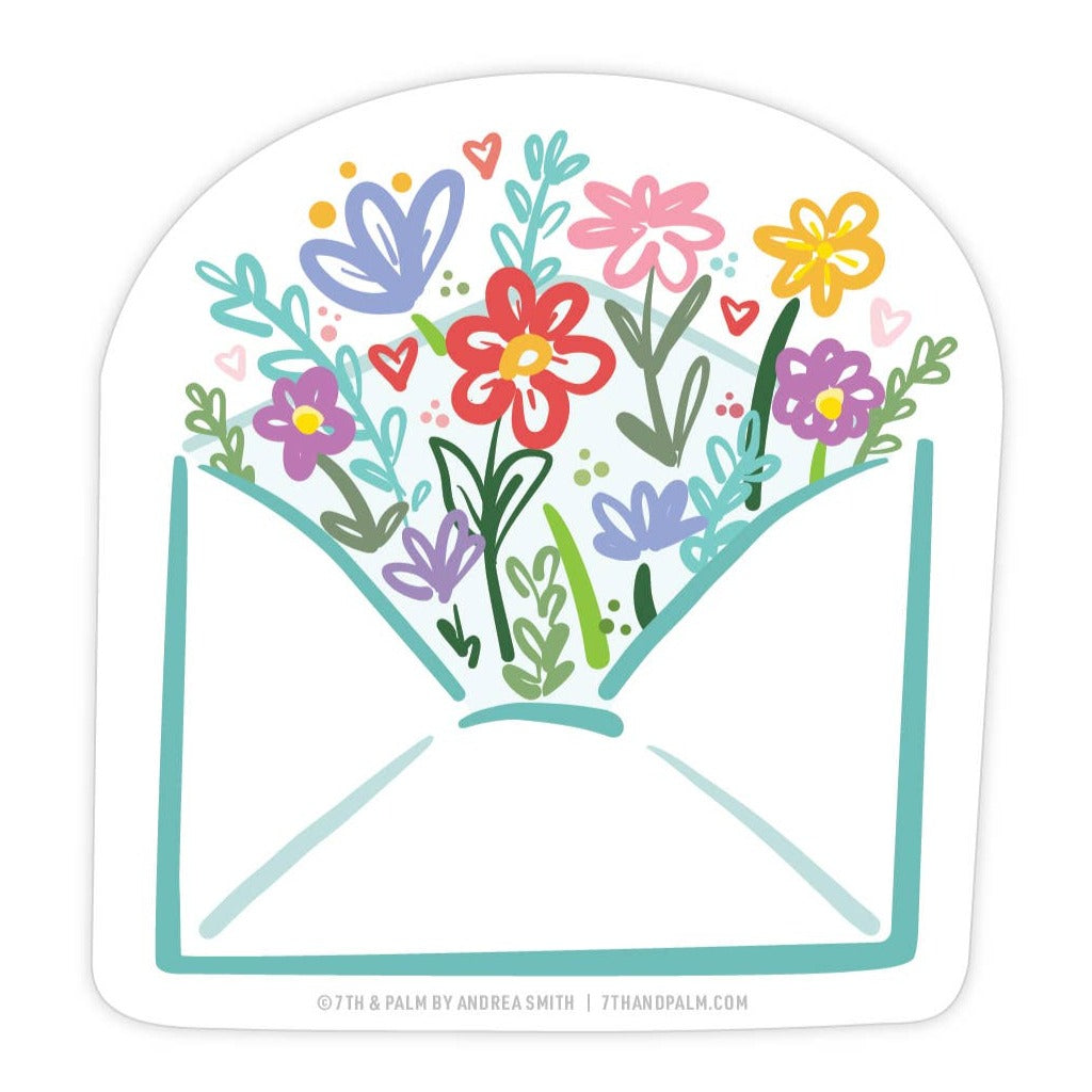 Floral Envelope Sticker - Freshie & Zero Studio Shop