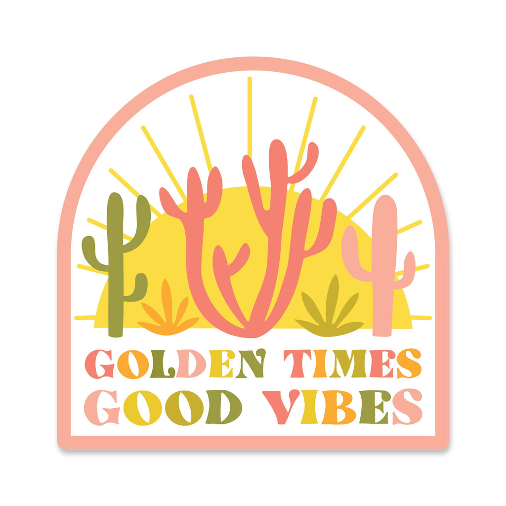 Golden Times Good Vibes Sticker - Freshie & Zero Studio Shop