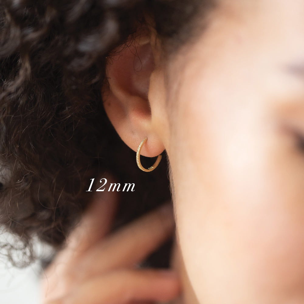 Tiny Huggie Hoop Diamond Dusted Earrings by Christina Kober - Freshie & Zero