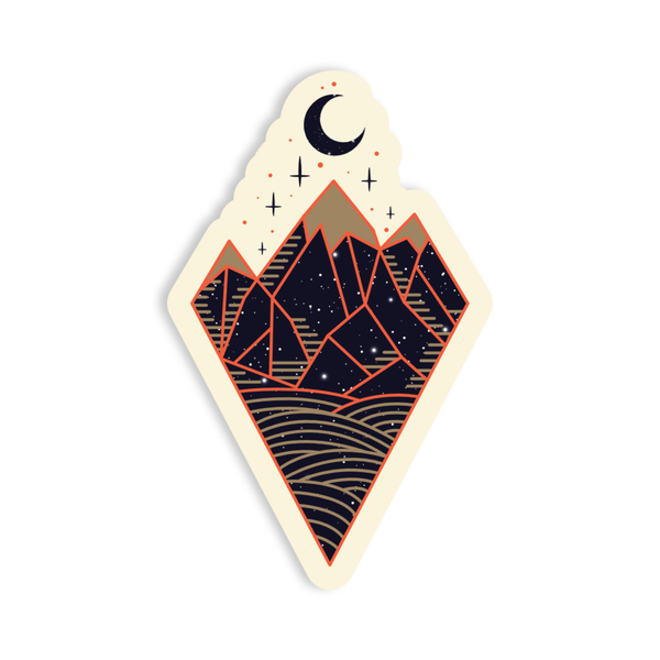 Moonlight Mountain Vinyl Sticker - Freshie & Zero Studio Shop