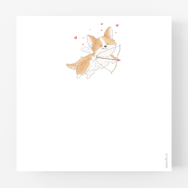 Cupid Dog Square Notepad - Freshie & Zero Studio Shop