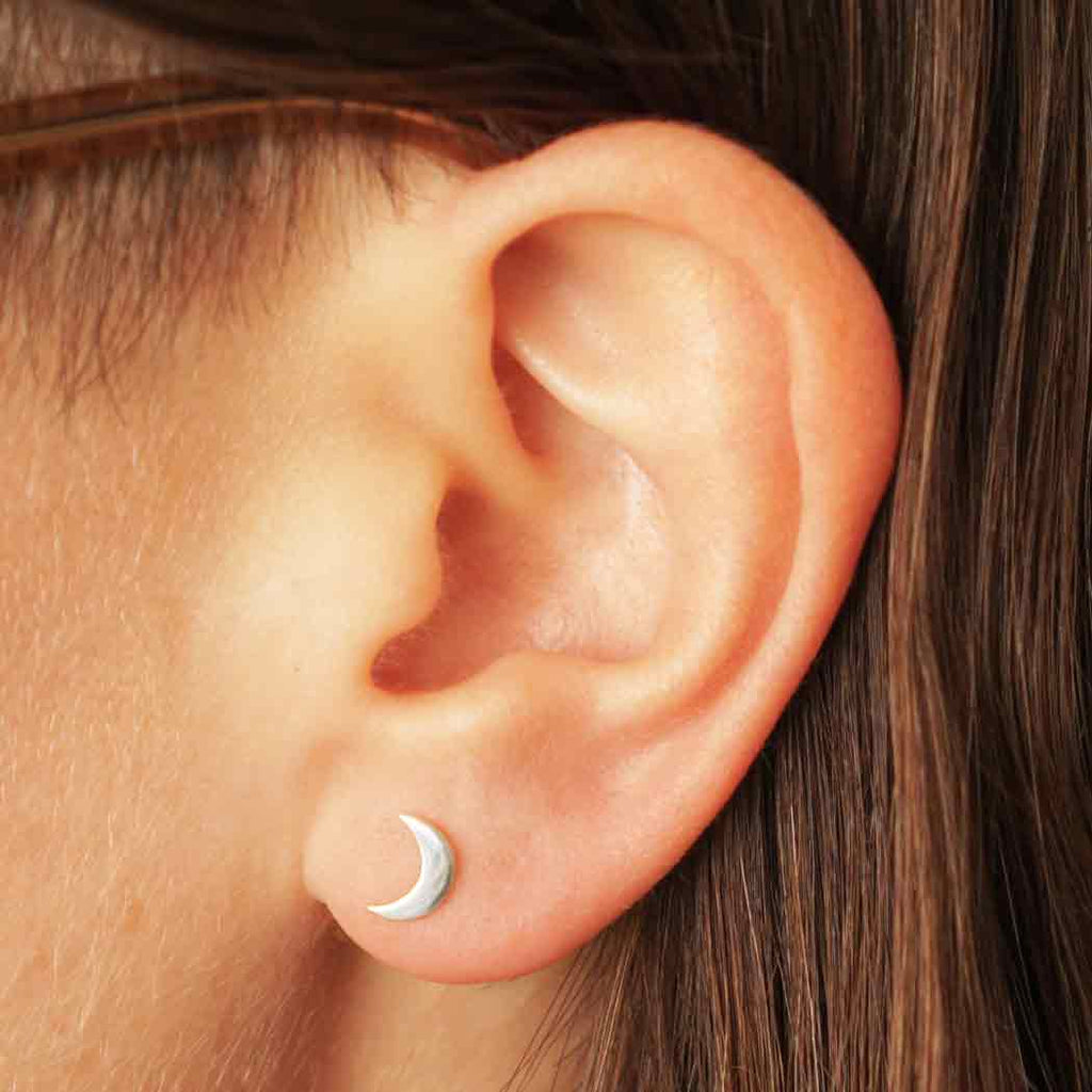 Tiny Stud Earrings: Moon & Star - Freshie & Zero Studio Shop