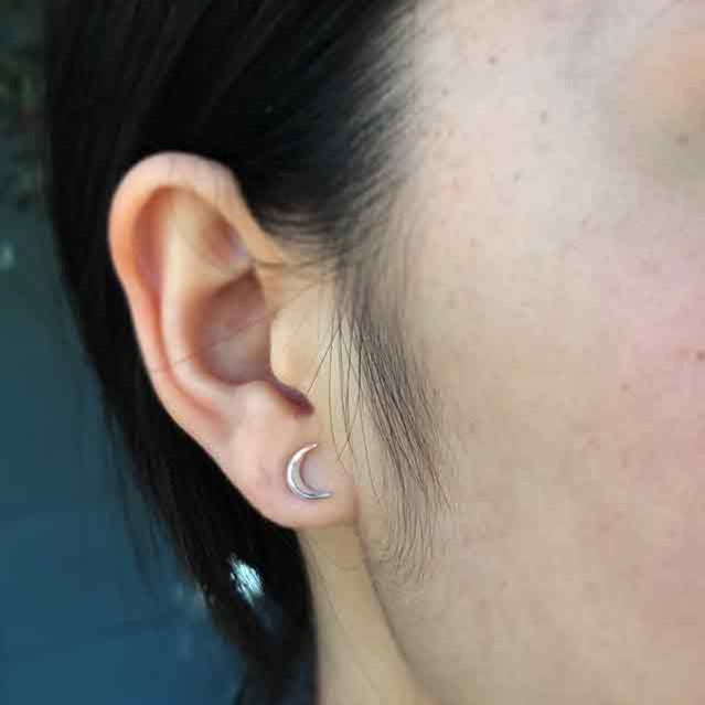 Tiny Stud Earrings: Crescent Moons - Freshie & Zero Studio Shop