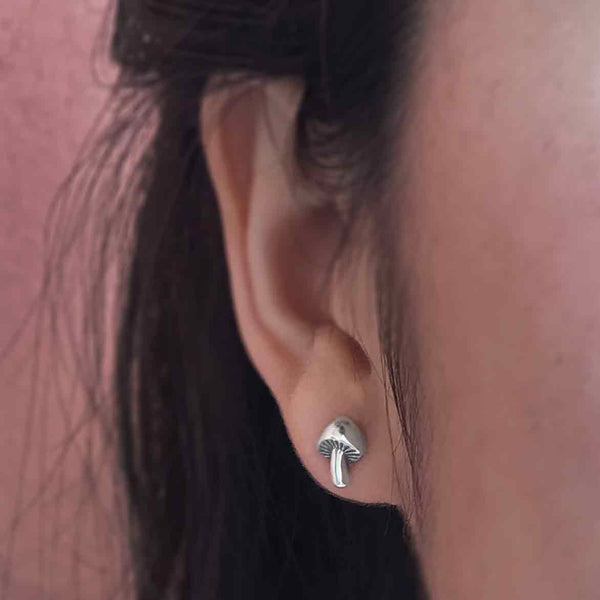 Tiny Stud Earrings: Mushroom - Freshie & Zero Studio Shop