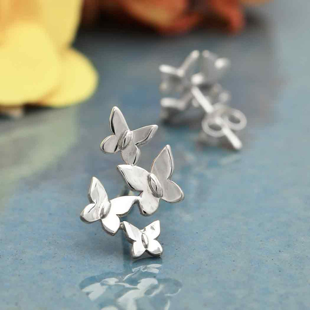 Tiny Stud Earrings: Butterfly Cluster - Freshie & Zero Studio Shop