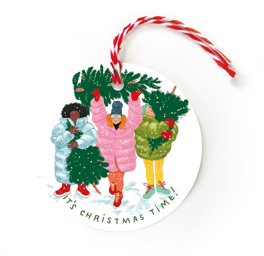 Holiday Gift Tags - Christmas Tree Girls - Freshie & Zero Studio Shop