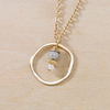 Sunrise Moonstone and Gold Circle Necklace - Freshie & Zero
