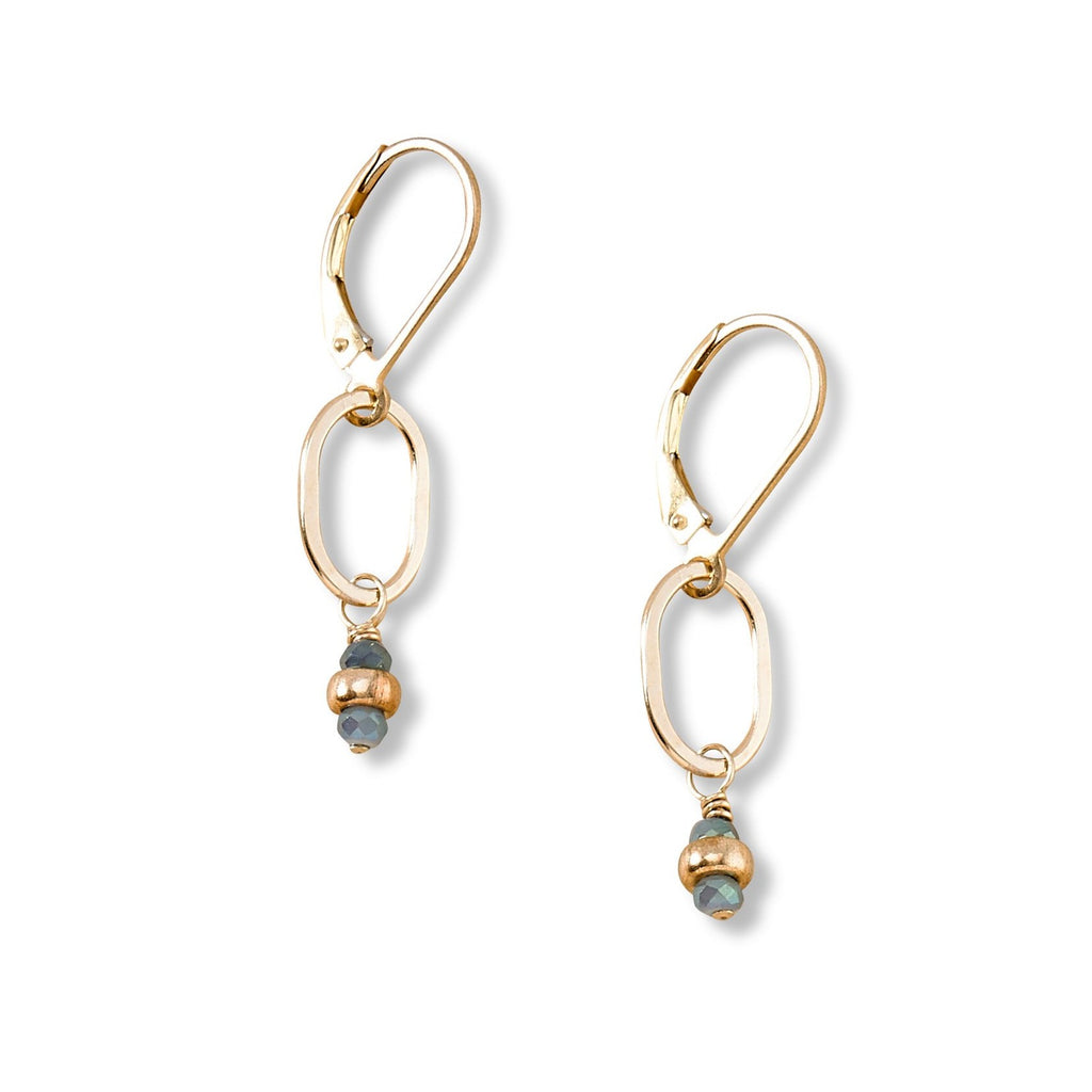 Tidal Blue Tiny Gold Earrings - Freshie & Zero