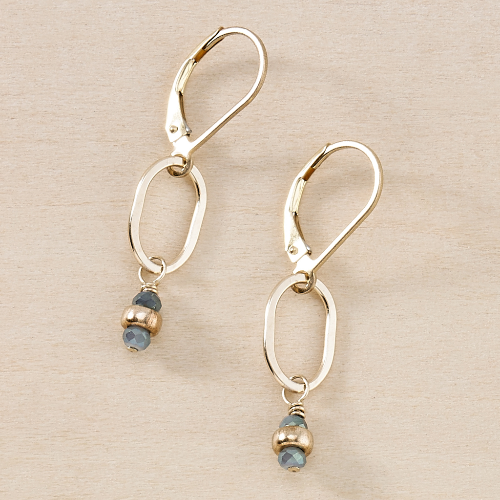 Tidal Blue Tiny Gold Earrings - Freshie & Zero