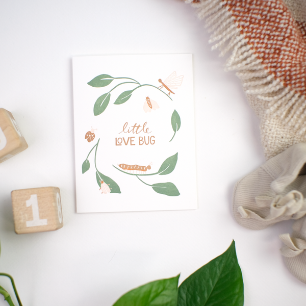 Little Love Bug - Letterpress Card - Freshie & Zero Studio Shop
