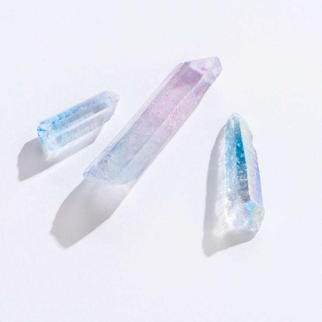 Colorful Quartz Crystal Points - Freshie & Zero