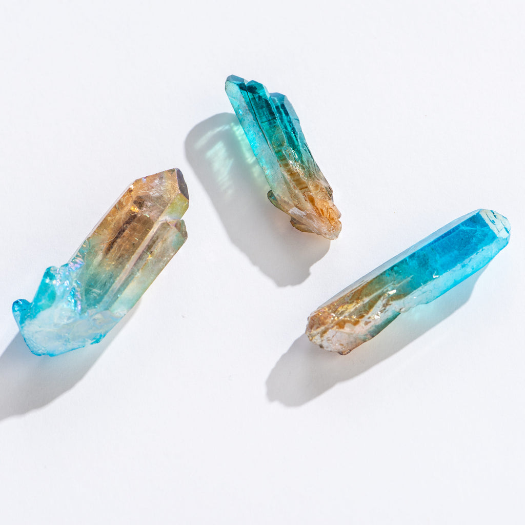 Colorful Quartz Crystal Points - Freshie & Zero