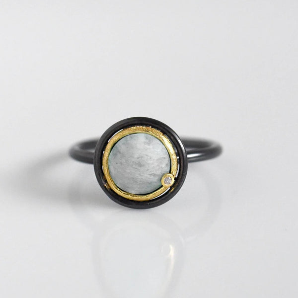 Cushion Gemstone with Diamond Felix Z Ring - Freshie & Zero Studio Shop
