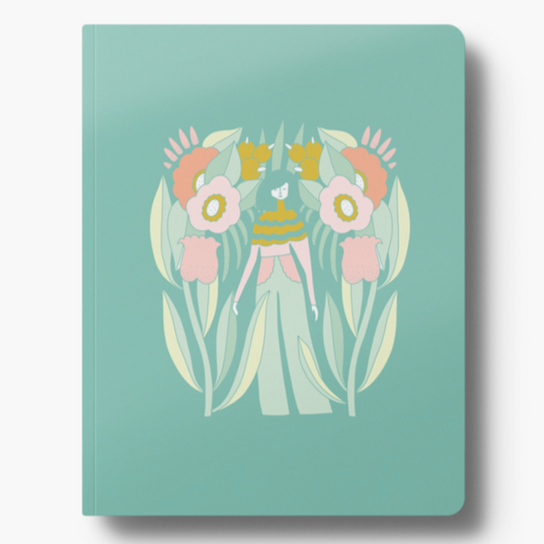 Garden Girl Medium Layflat Notebook - Freshie & Zero