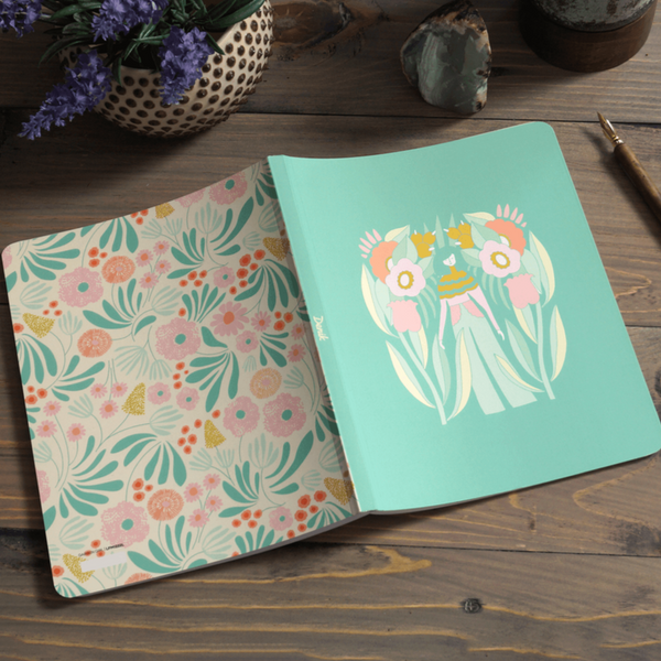 Garden Girl Medium Layflat Notebook - Freshie & Zero