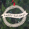 Papercut Wooden Wreath: Happy Holidays - Freshie & Zero