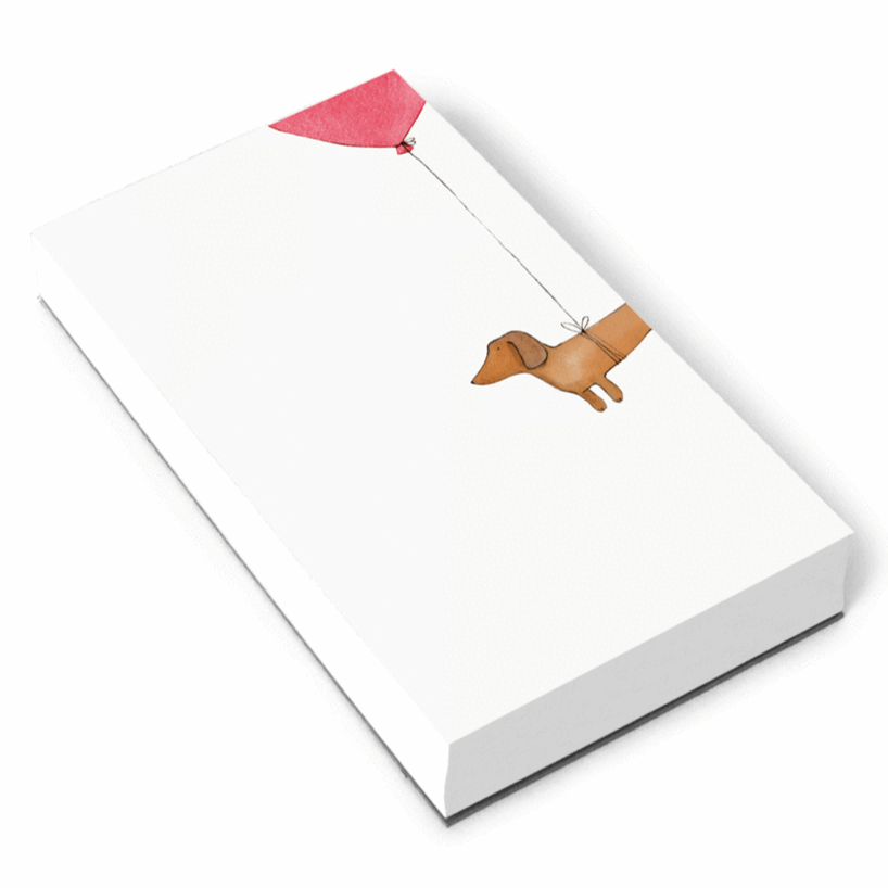 dachshund hot dog balloon notepad e frances paper shop independent makers