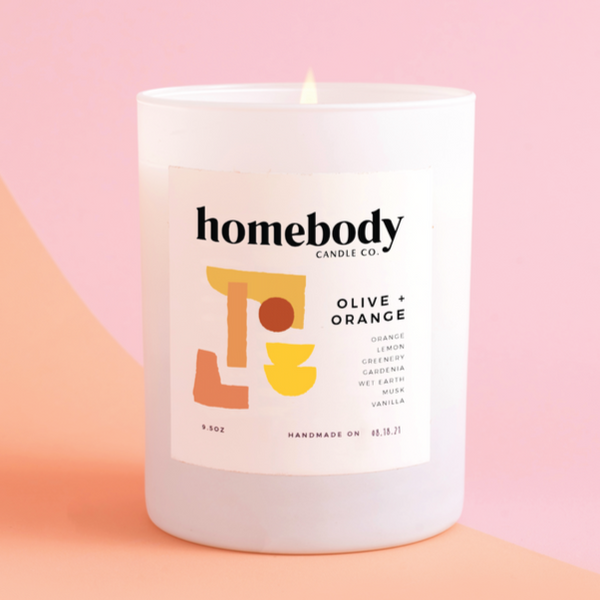 Homebody Candle: Olive + Orange - Freshie & Zero Studio Shop