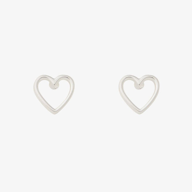 Tiny Stud Earrings: Heart Outline - Freshie & Zero Studio Shop