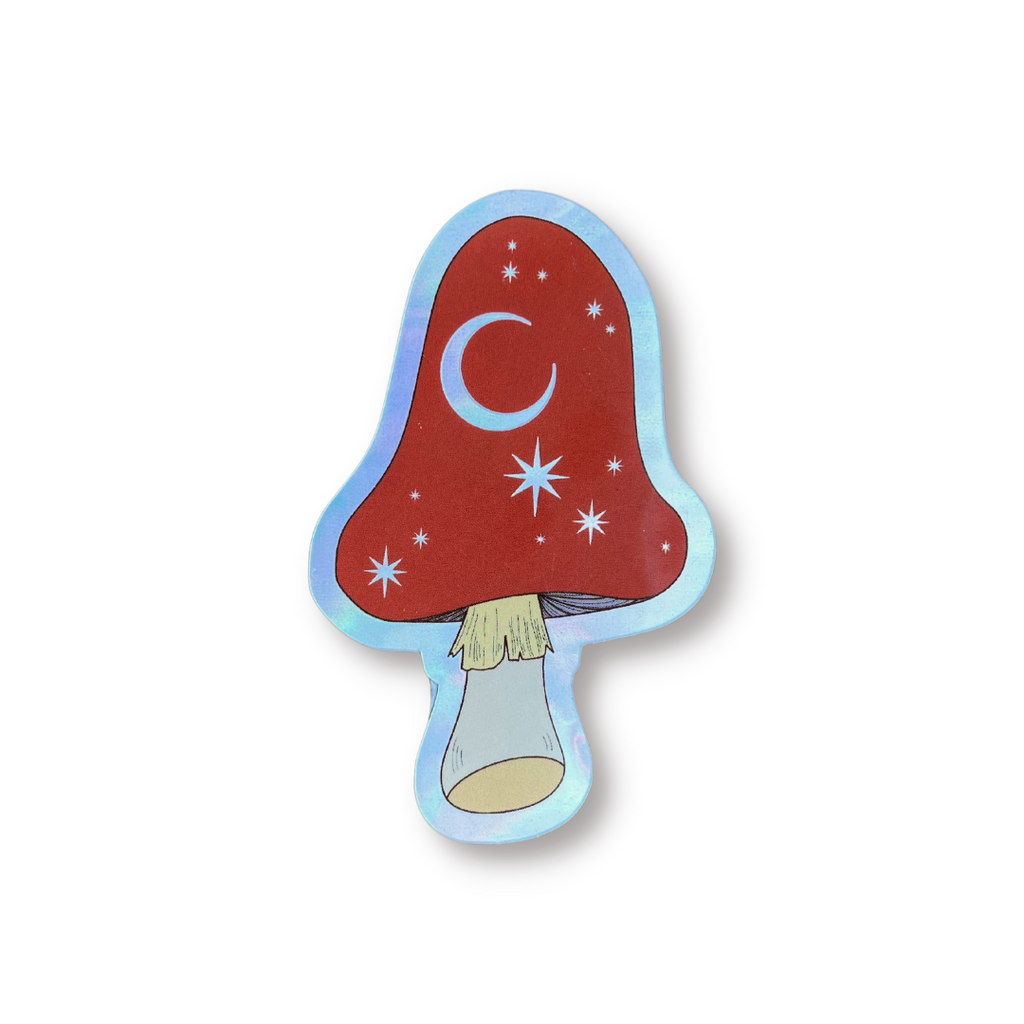 Heavenly Mushroom Holographic Sticker - Freshie & Zero Studio Shop