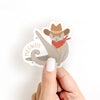 Cowboy Cat Vinyl Sticker - Freshie & Zero Studio Shop
