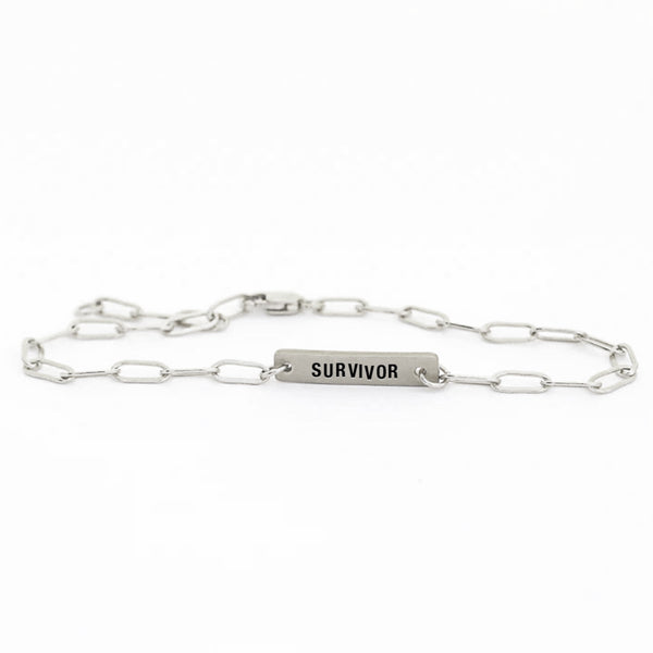 Silver Intention Bracelet: SURVIVOR - Freshie & Zero Studio Shop