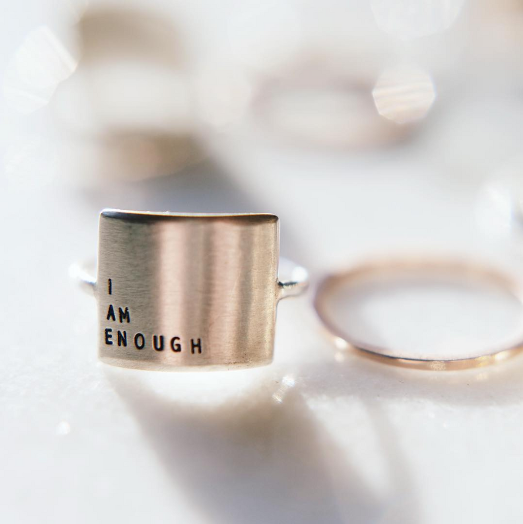 Embrace Your Story - Hand Stamped Message Sterling Silver Ring - Freshie & Zero Studio Shop