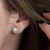 Stud Earrings Circle Dot Diamond Dusted (medium) - Freshie & Zero