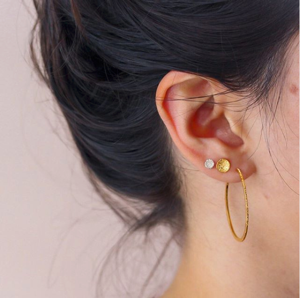 Stud Earrings Circle Dot Diamond Dusted (mini) - Freshie & Zero